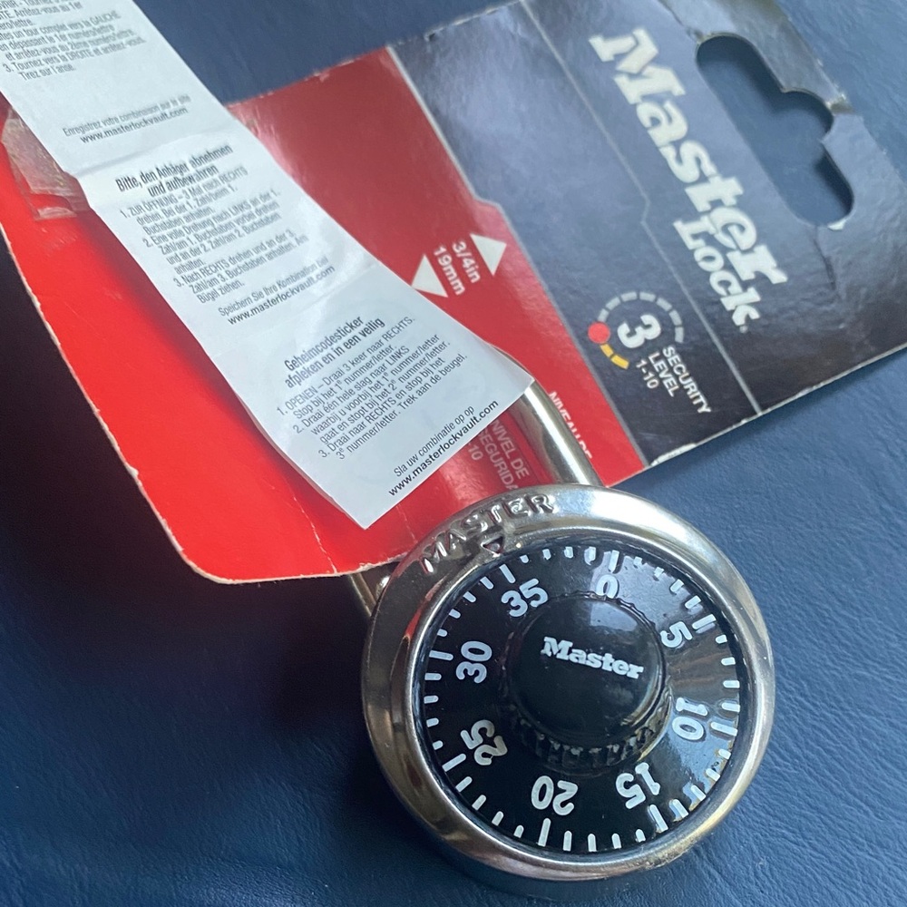 Masters Black and Silver Combination Lock